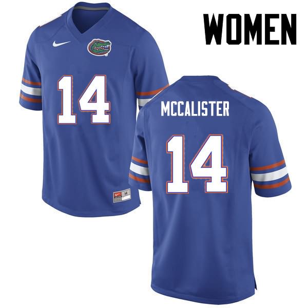 Women's NCAA Florida Gators Alex McCalister #14 Stitched Authentic Nike Blue College Football Jersey ZWZ5465GN